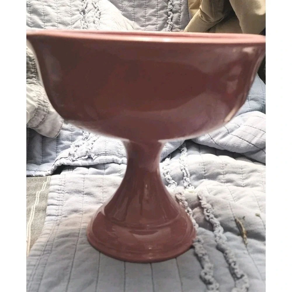 Haeger Pottery Pink Mauve Pedestal Bowl  Planter Granny Cottage Core Rare